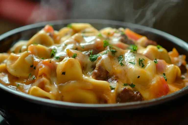 Cheesesteak Tortellini in Rich Provolone