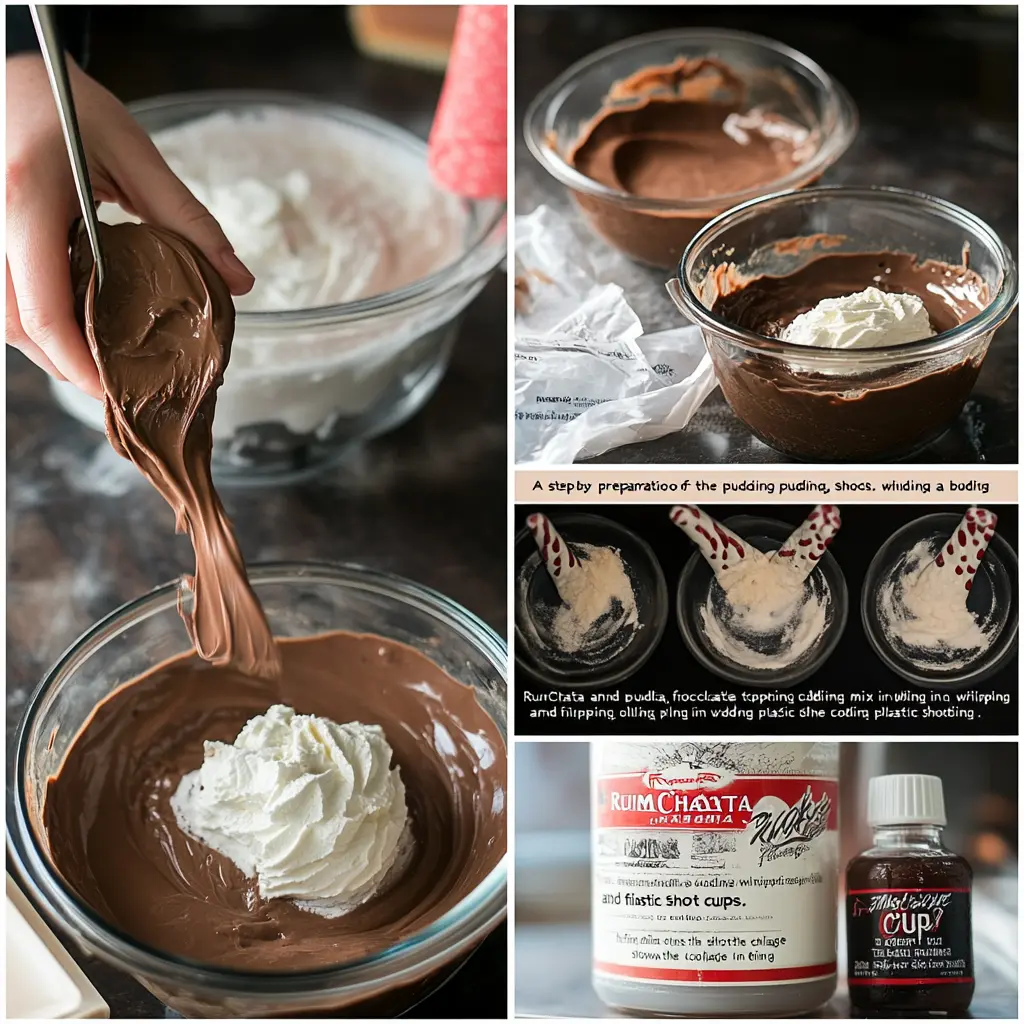 Chocolate RumChata Christmas Pudding Shots k
