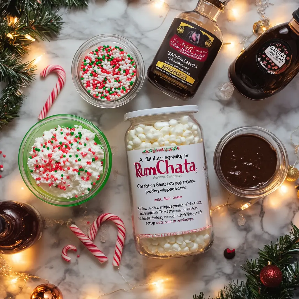 Chocolate RumChata Christmas Pudding Shots k