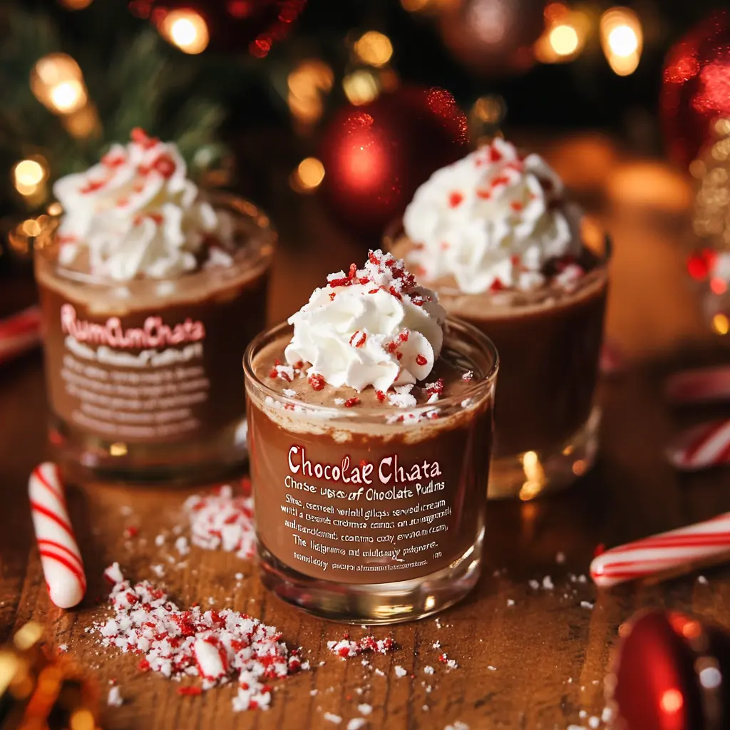 Chocolate RumChata Christmas Pudding Shots