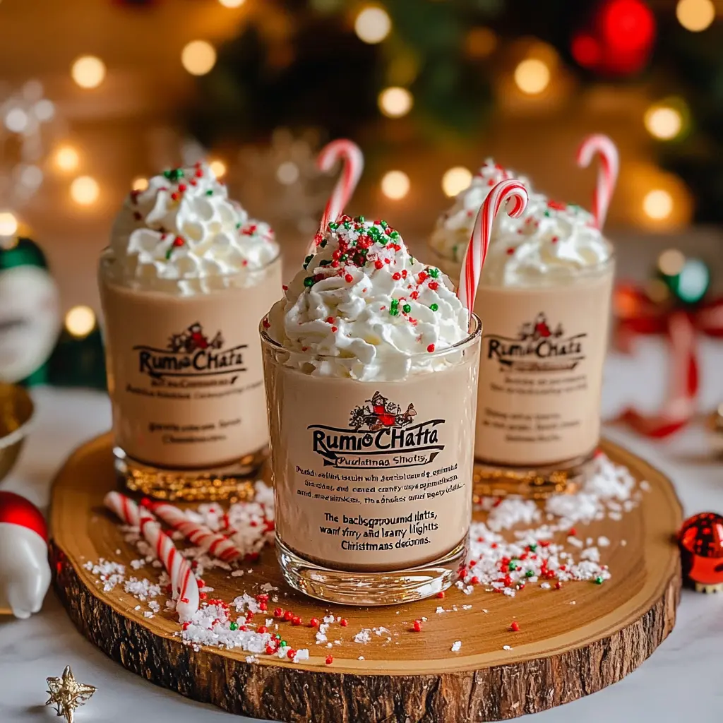 Chocolate RumChata Christmas Pudding Shots k