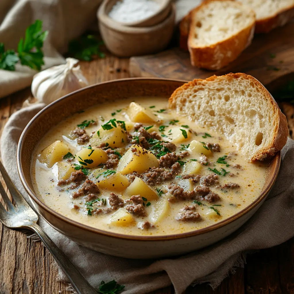 Crockpot Creamy Potato & Hamburger Soup ig
