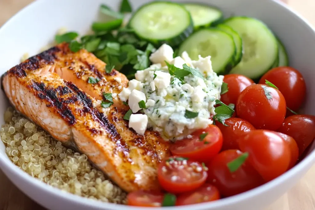 Mediterranean Salmon Nourish Bowl