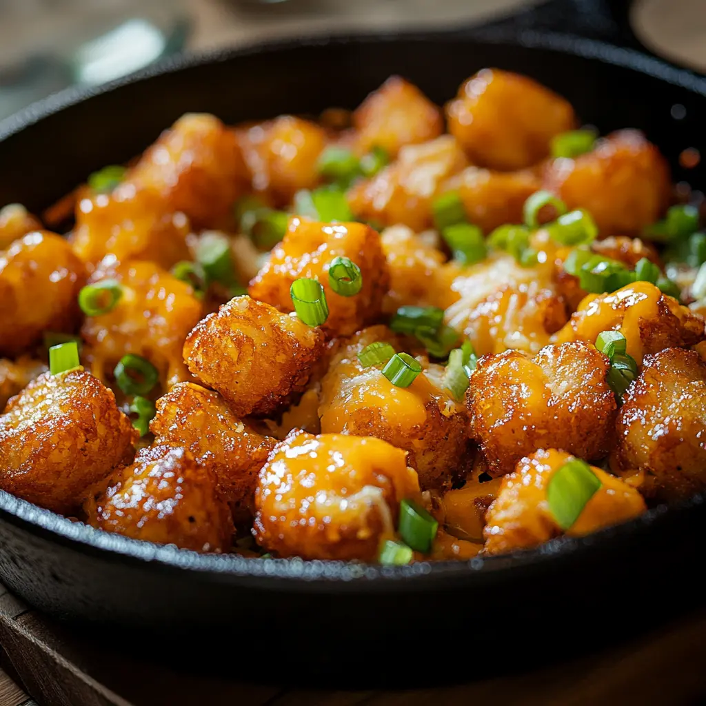 tater tot breakfast bowl with sausage gravy y