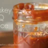 Homemade BBQ sauce with bourbon whiskey, perfect for grilled meats.